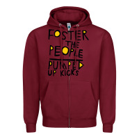 Burgundy Foster The People Pumped Up Kicks Zipper Hoodie - linhVisuals