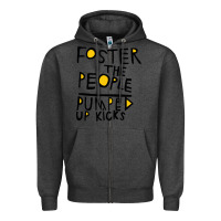 Charcoal Heather Foster The People Pumped Up Kicks Zipper Hoodie - linhVisuals