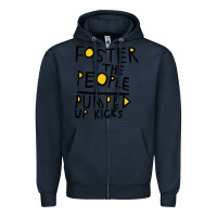 Navy Foster The People Pumped Up Kicks Zipper Hoodie - linhVisuals
