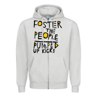 Dove Grey Foster The People Pumped Up Kicks Zipper Hoodie - linhVisuals