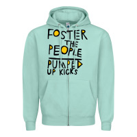 Seafoam Foster The People Pumped Up Kicks Zipper Hoodie - linhVisuals