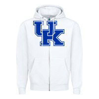 White kentucky Zipper Hoodie - linhVisuals