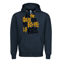 Navy Foster The People Pumped Up Kicks Zipper Hoodie - linhVisuals