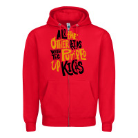 Red Foster The People Pumped Up Kicks Zipper Hoodie - linhVisuals