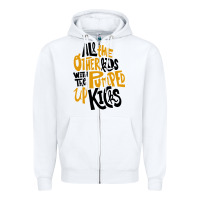 White Foster The People Pumped Up Kicks Zipper Hoodie - linhVisuals