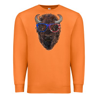 Carrot bison with american flag glasses Premium Sweatshirt - RanaPortraitStore