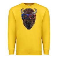 Lemon bison with american flag glasses Premium Sweatshirt - RanaPortraitStore