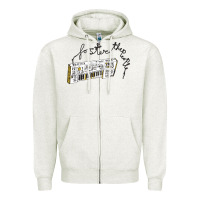Oatmeal Heather Foster The People Torches Zipper Hoodie - linhVisuals