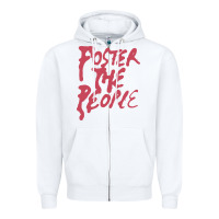 White Foster The People Zipper Hoodie - linhVisuals