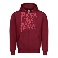 Burgundy Foster The People Zipper Hoodie - linhVisuals
