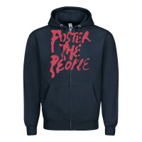 Navy Foster The People Zipper Hoodie - linhVisuals