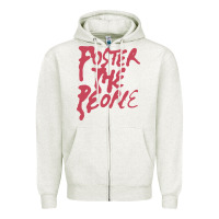 Oatmeal Heather Foster The People Zipper Hoodie - linhVisuals