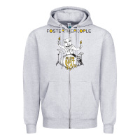 Heather Grey Foster The People Helena Beat Zipper Hoodie - linhVisuals