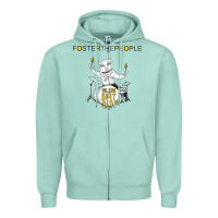Seafoam Foster The People Helena Beat Zipper Hoodie - linhVisuals