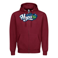 Burgundy hillsboro hops Zipper Hoodie - linhVisuals