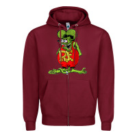 Burgundy rat fink  fk27 Zipper Hoodie - linhVisuals