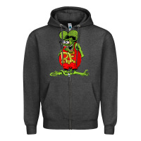 Charcoal Heather rat fink  fk27 Zipper Hoodie - linhVisuals