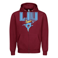 Burgundy long island university sharks Zipper Hoodie - linhVisuals