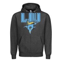 Charcoal Heather long island university sharks Zipper Hoodie - linhVisuals