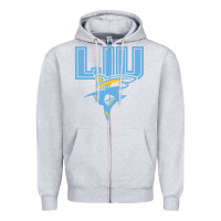 Heather Grey long island university sharks Zipper Hoodie - linhVisuals