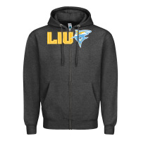 Charcoal Heather long island university sharks Zipper Hoodie - linhVisuals
