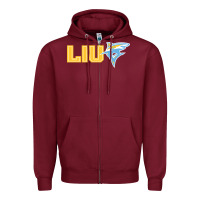 Burgundy long island university sharks Zipper Hoodie - linhVisuals