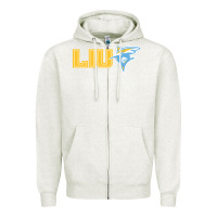 Oatmeal Heather long island university sharks Zipper Hoodie - linhVisuals