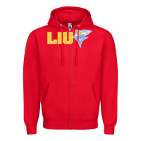 Red long island university sharks Zipper Hoodie - linhVisuals