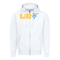 White long island university sharks Zipper Hoodie - linhVisuals