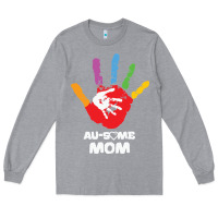 Heather Grey LIL Autism Mom Long Sleeve Tee - CowhideDigitalArt