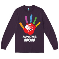 Plum LIL Autism Mom Long Sleeve Tee - CowhideDigitalArt