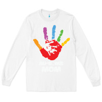 White LIL Autism Mom Long Sleeve Tee - CowhideDigitalArt