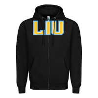 Black long island university sharks Zipper Hoodie - linhVisuals