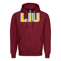Burgundy long island university sharks Zipper Hoodie - linhVisuals