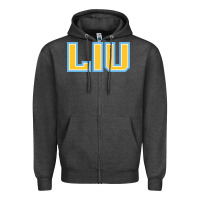 Charcoal Heather long island university sharks Zipper Hoodie - linhVisuals