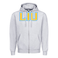 Heather Grey long island university sharks Zipper Hoodie - linhVisuals