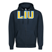 Navy long island university sharks Zipper Hoodie - linhVisuals