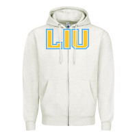 Oatmeal Heather long island university sharks Zipper Hoodie - linhVisuals