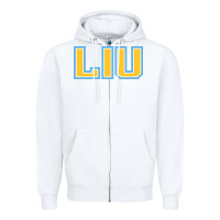 White long island university sharks Zipper Hoodie - linhVisuals