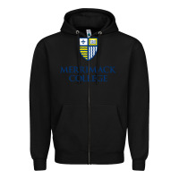 Black merrimack warriors Zipper Hoodie - linhVisuals