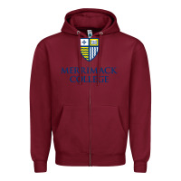 Burgundy merrimack warriors Zipper Hoodie - linhVisuals