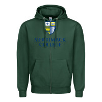 Sports Green merrimack warriors Zipper Hoodie - linhVisuals