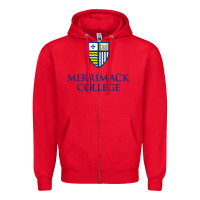 Red merrimack warriors Zipper Hoodie - linhVisuals
