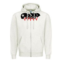 Oatmeal Heather roller derby helmets Zipper Hoodie - linhVisuals