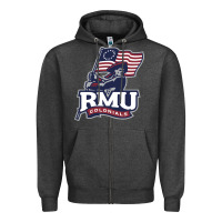 Charcoal Heather robert morris colonials Zipper Hoodie - linhVisuals