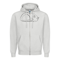 Dove Grey Sleeping Cat Line Art Zipper Hoodie - linhVisuals