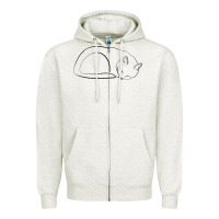 Oatmeal Heather Sleeping Cat Line Art Zipper Hoodie - linhVisuals