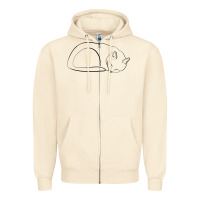 Sandshell Sleeping Cat Line Art Zipper Hoodie - linhVisuals