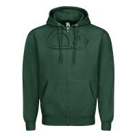Sports Green Sleeping Cat Line Art Zipper Hoodie - linhVisuals