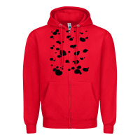 Red dalmatian dog pattern funny diy costume t shirt Zipper Hoodie - linhVisuals